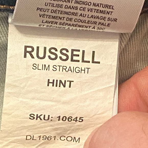 42x34 -DL1961  Jeans -Russell Slim Straight -Blue -Stretch -New w/o Tags - Picture 5 of 12